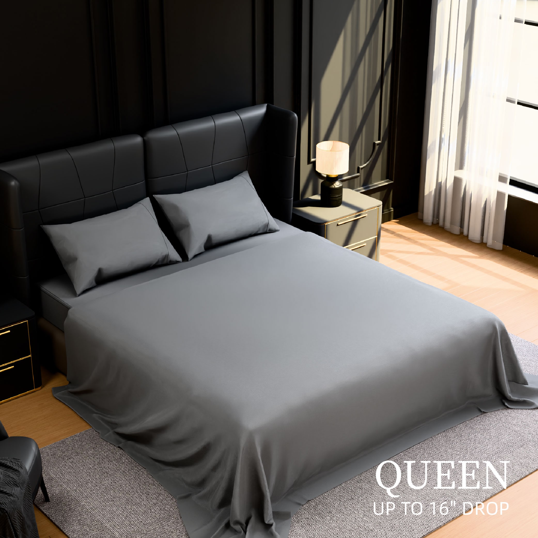 Bedding Queen Bed Sheets Set - 4 Piece Bedding - Brushed Microfiber - Shrinkage And Fade Resistant - Easy Care (Queen, Grey)_voghion.com
